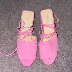 Lace Up Pink Heels